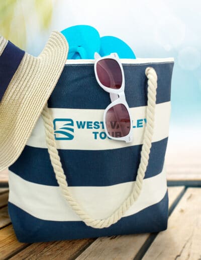 beach bag stripe rope